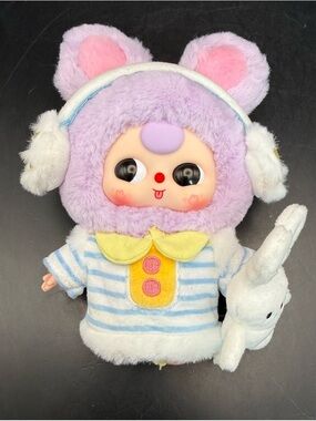 Authentic Baby Three BB3 Sweet Dreams Plush Keychain Cuddlect Purple With Bunny